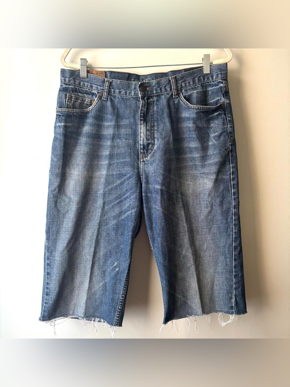 Chaps Denim long cutoff jean shorts